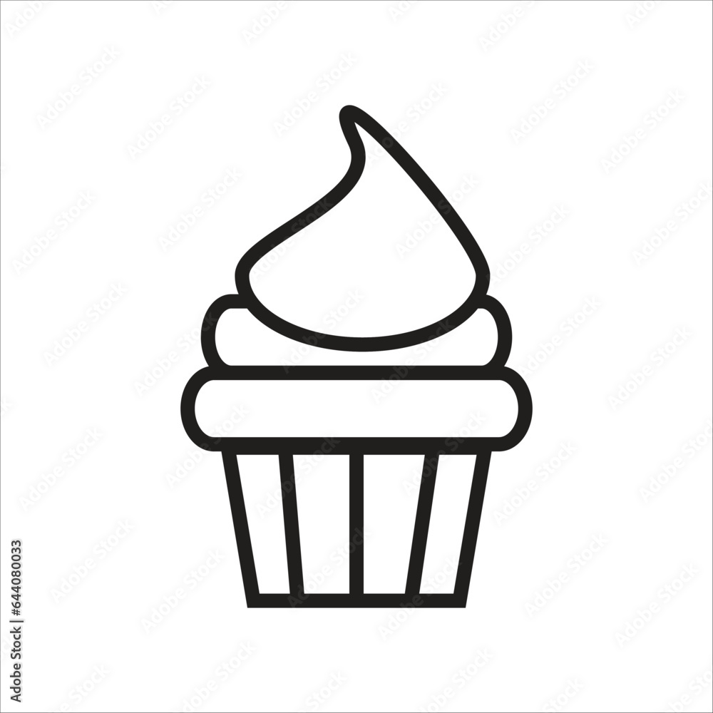 cup cake vector icon line template cup cake vector icon line template