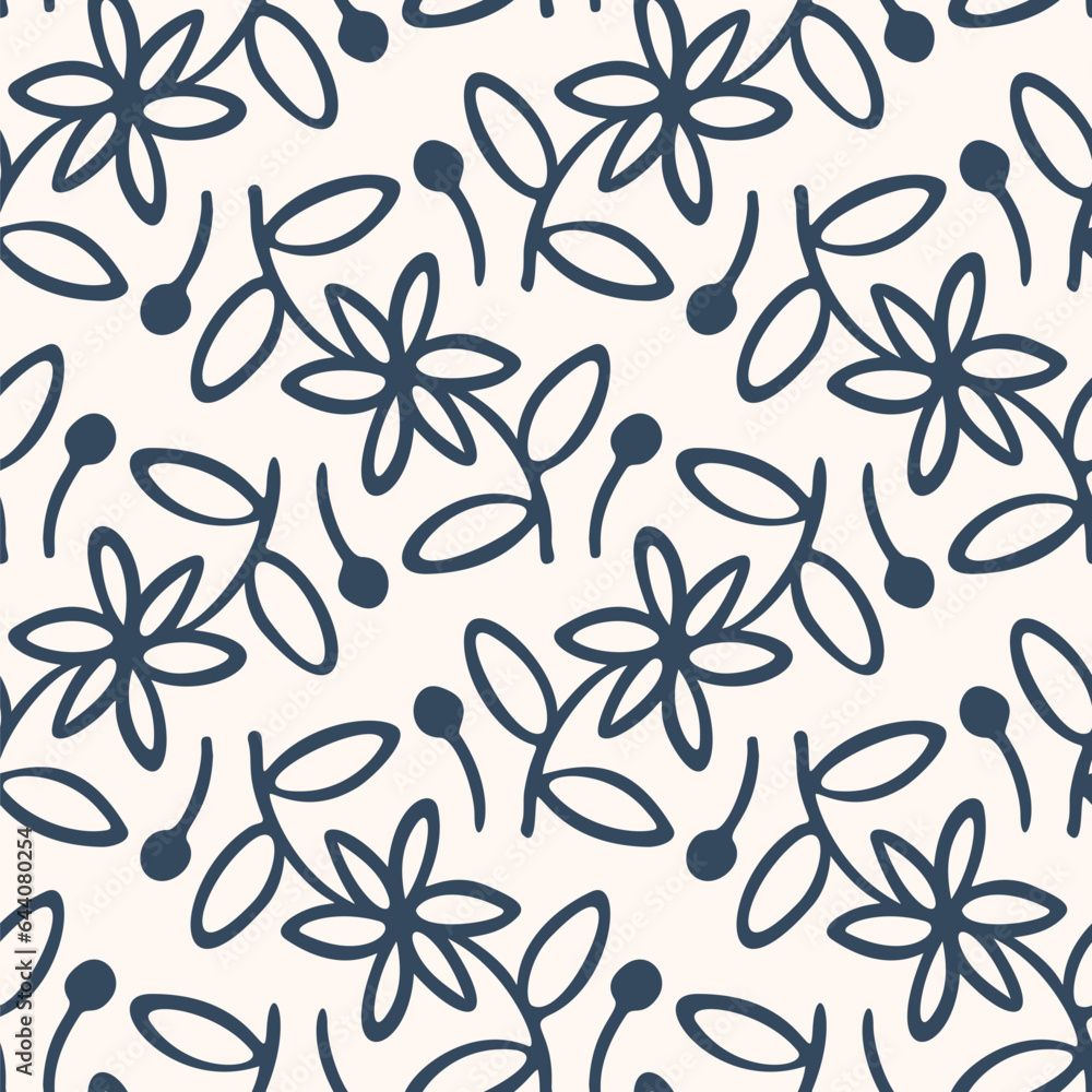 Black and white seamless pattern with flowers. Vector illustration Black and white seamless pattern with flowers. Vector illustration