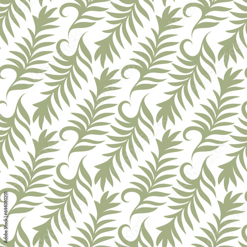 Monochrome seamless pattern with leaves © tiff20