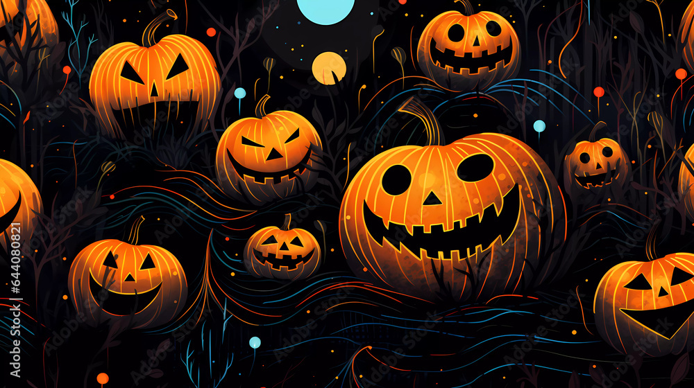 From Grin to Glow: Halloween Pumpkin Design, created with Generative AI Technology From Grin to Glow: Halloween Pumpkin Design, created with Generative AI Technology