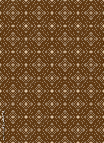 Seamless Baroque Pattern On Brown Background
