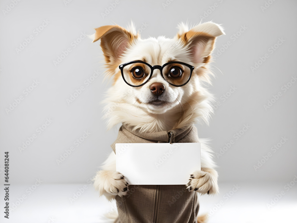 Paws and Proclamation: Adorable Chihuahua with Sign. Generative ai Paws and Proclamation: Adorable Chihuahua with Sign. Generative ai