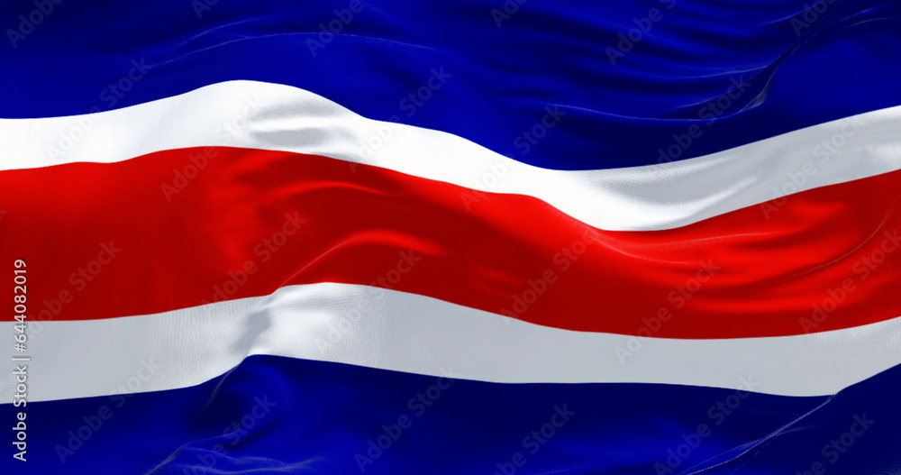 Fototapeta premium Costa Rica national civil flag waving in the wind
