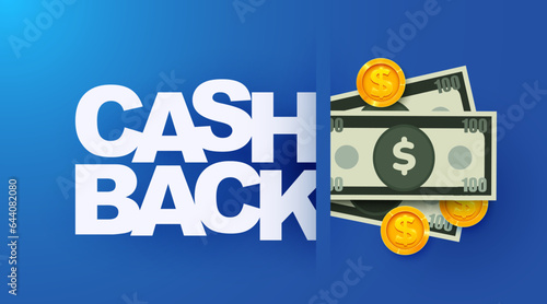 Cash back. Refund and online shopping. Concept of money back and digital payment.