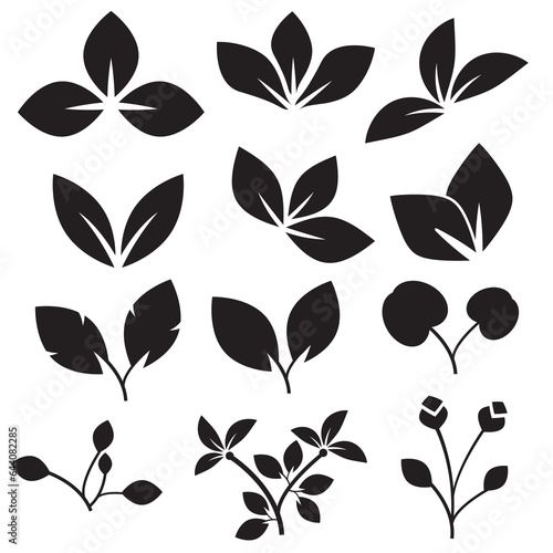 Set of various leaf icons