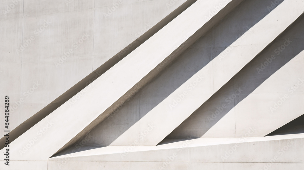 Obraz premium In the midst of Middle Eastern construction, a concrete structure with geometric architectural details emerges as a bold, abstract statement in white..