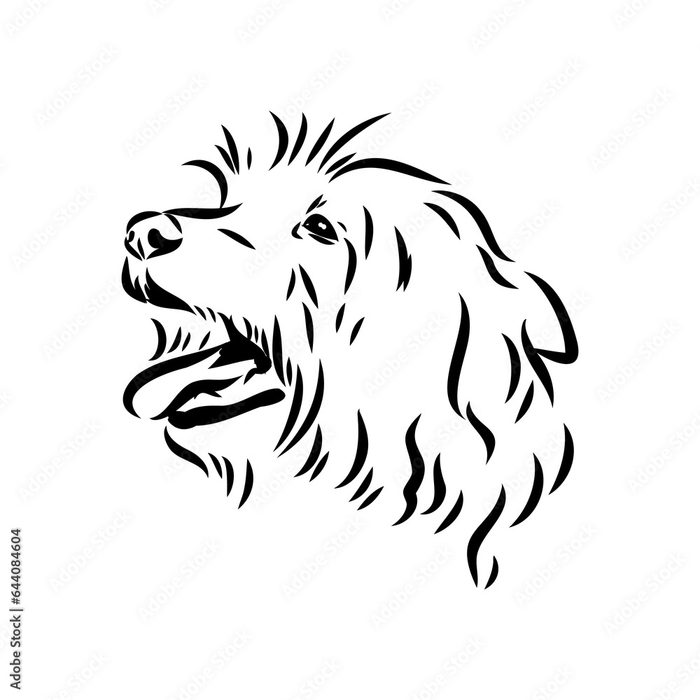 Decorative outline portrait of Dog Australian Terrier, vector Decorative outline portrait of Dog Australian Terrier, vector