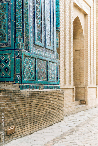 Blue tiles of Shah-i-Zinda in Samarkand, Uzbekistan