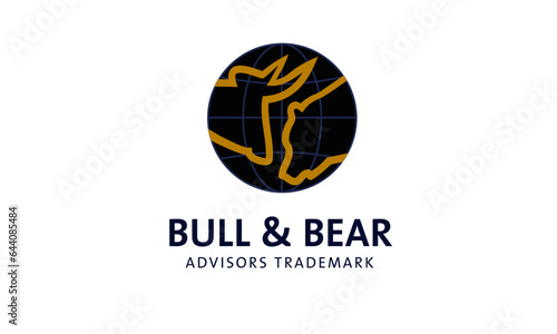 Bull and bear_Logo_round_gold