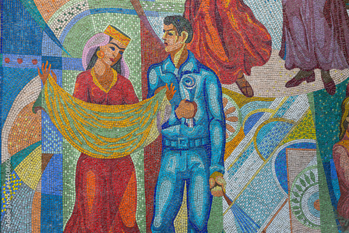 soviet mosaic in Dushanbe, Tajikistan