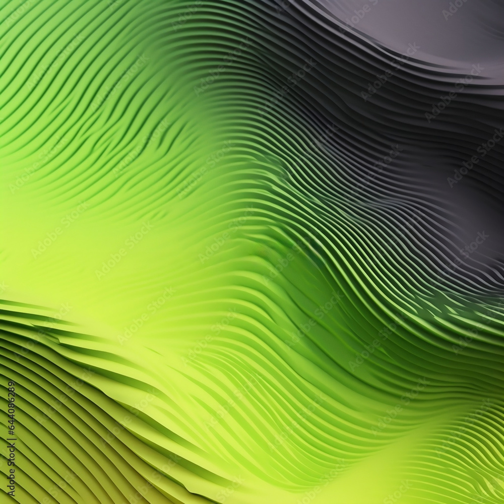 Fototapeta premium Tapeta - warstwy. Druk 3d. Dynamiczne fale w kolorze zielonym i czarnym