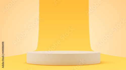 Abstract scene background. Cylinder podium. Product presentation, mock up, show cosmetic product, Podium, stage pedestal or platform.