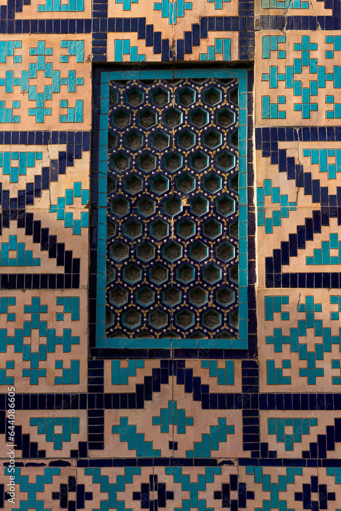Details in Registan square, Samarkand, Uzbekistan
