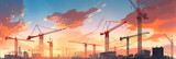 cranes lifting large construction materials. Generative AI