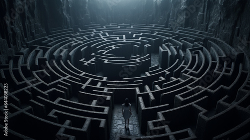 labyrinth with many maze in front of each other