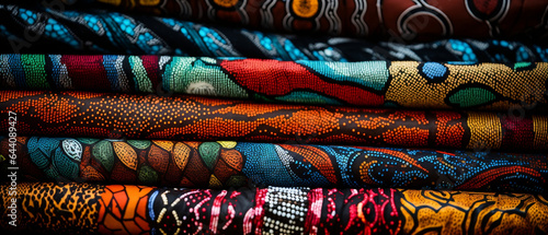 Afrykańskie ubrania - chitenge, kitenge. Orientalne wzory, zygzaki, kształty, kropki. 