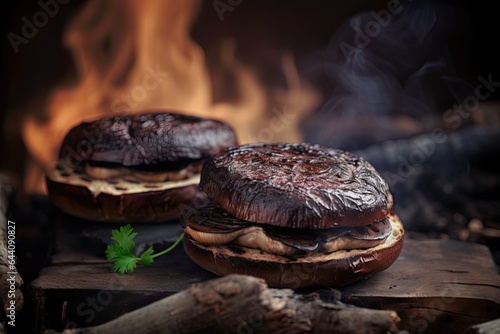 Grilled portobello mushroom burgers