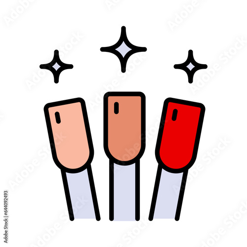 Nail polish palette for manicure color icon. Manicure tools flat illustration. Simple style vector isolated on white background. Pictogram for web page, promo