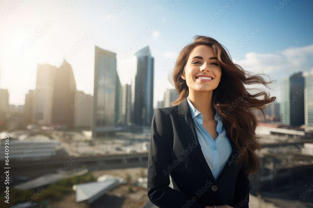 Successful businesswoman in London doing business Successful businesswoman in London doing business