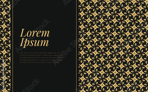 Gold and Black Pattern on Abstract Background Geometric Mosaic In Luxurious Ornament Style.