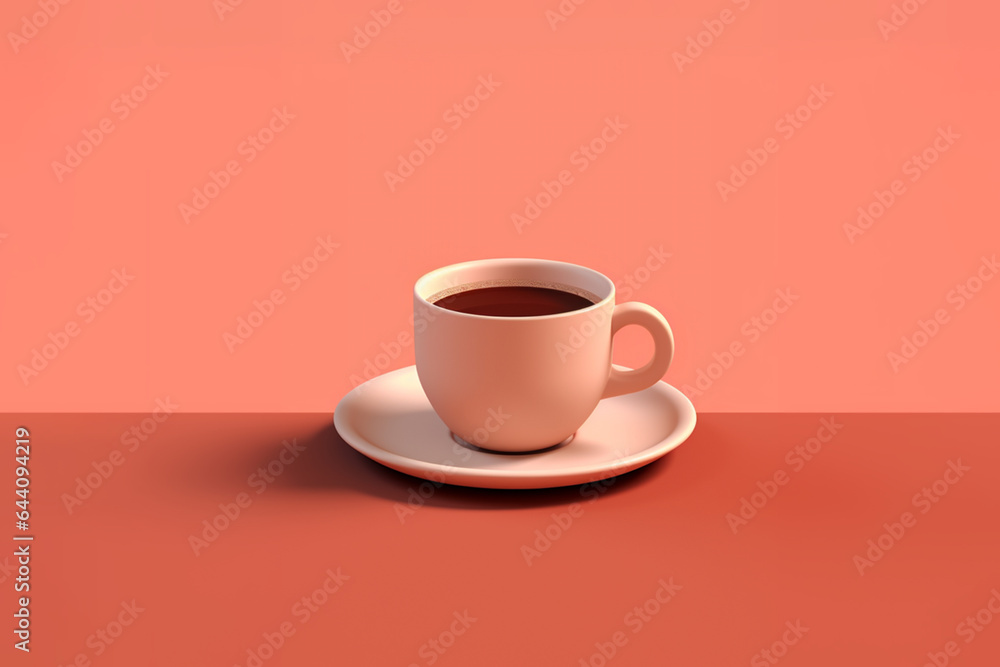 Cup of coffee. Cartoon design created with Generative Ai technology Cup of coffee. Cartoon design created with Generative Ai technology