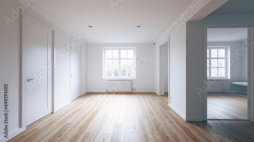 empty room. Bedroom. casual house  generative AI