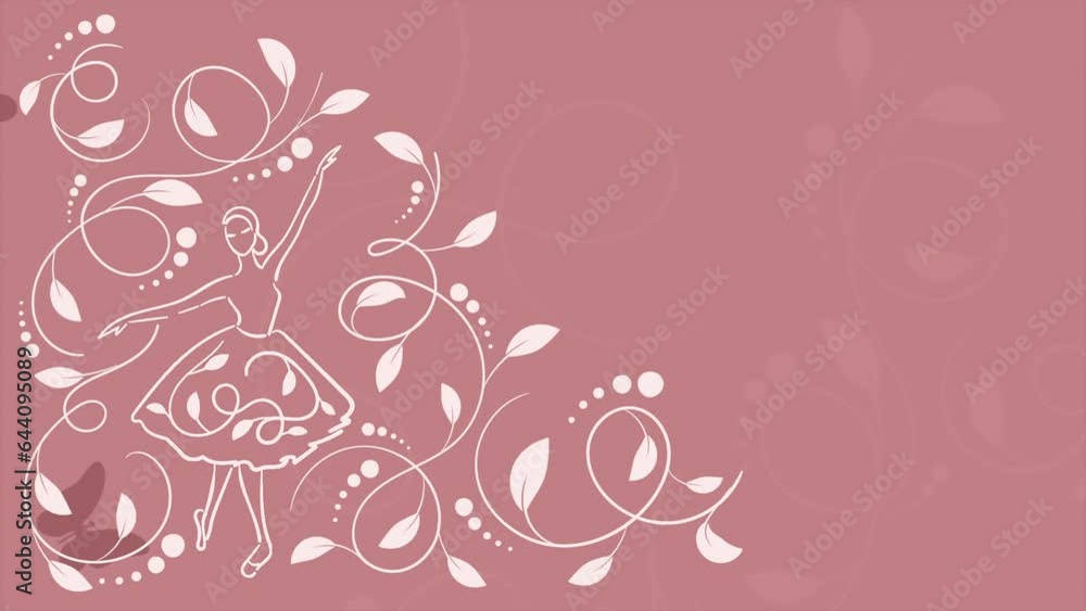 Ballerina and floral elements with butterflies Ballerina and floral elements with butterflies