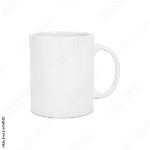 a white ceramic mug mockup isolated on a whit background