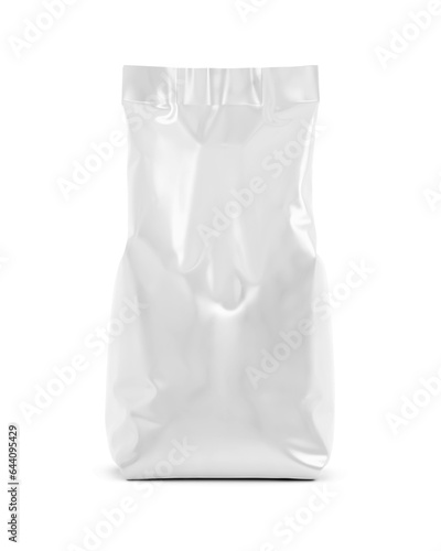 a White Coffee Bag mockup isolated on a White Background