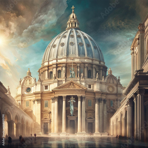 Churches of Rome, Vatican - Created with Generative AI Technology