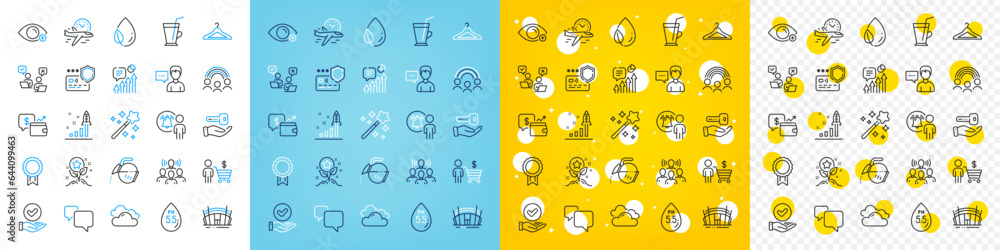 Vector icons set of Loyalty points, Approved checkbox and Buying house line icons pack for web with Farsightedness, Flight time, Arena stadium outline icon. Kpi, Inclusion, Wallet pictogram. Vector Vector icons set of Loyalty points, Approved checkbox and Buying house line icons pack for web with Farsightedness, Flight time, Arena stadium outline icon. Kpi, Inclusion, Wallet pictogram. Vector