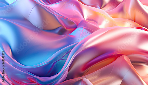 Silky Fabric in Gradient of Colors,Colorful Abstract Background in Pink, Blue