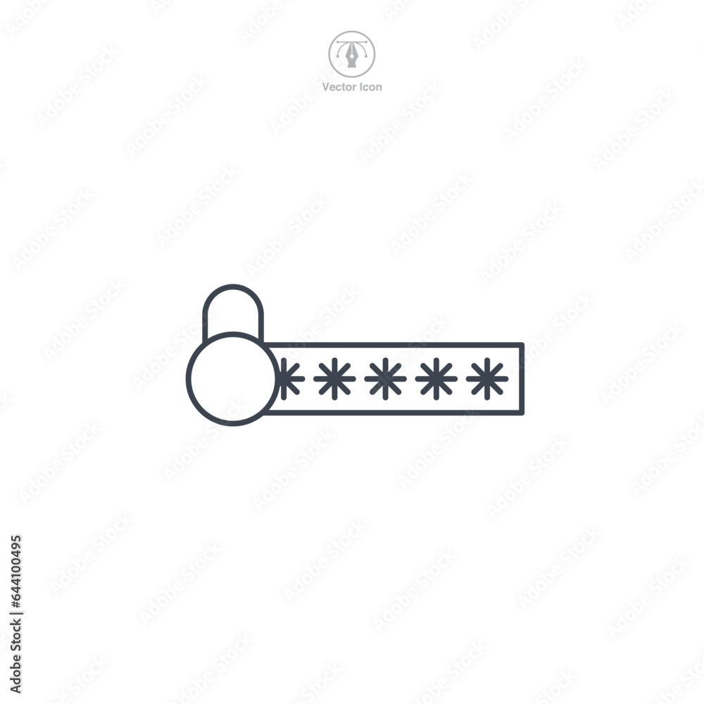 Password icon symbol vector illustration isolated on white background Password icon symbol vector illustration isolated on white background
