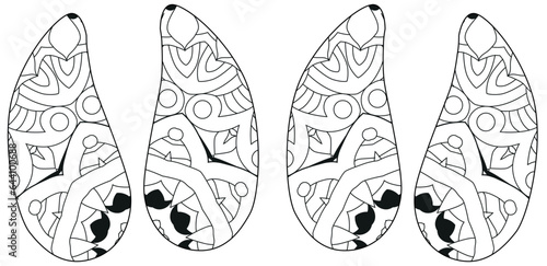 Pig hooves print for coloring. Decorative unusual object
