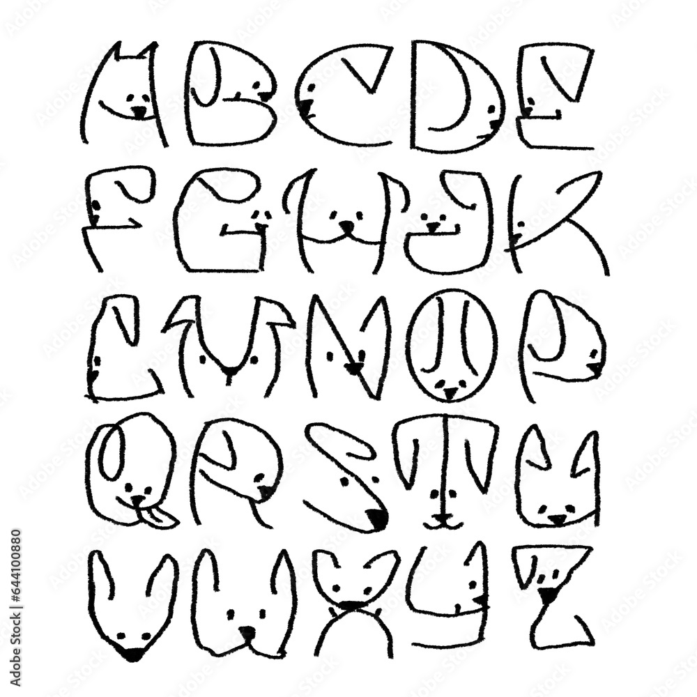 hand drawn doodle alphabet hand drawn doodle alphabet