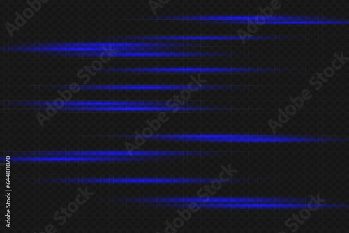  Abstract laser beams of light. Chaotic neon rays of light. Isolated on transparent dark background. Vector illustration. EPS 10