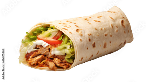 Mexican Beef wrap isolated on a transparent background, PNG

