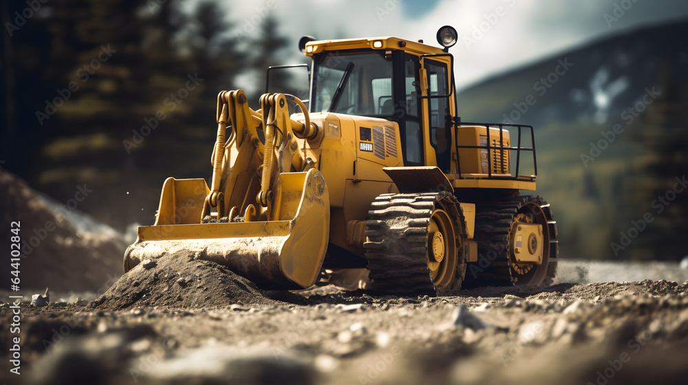 Bulldozer Power: Construction Equipment in Heavy Action Bulldozer Power: Construction Equipment in Heavy Action