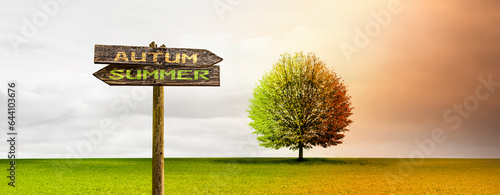 Jahreszeitenwechsel von Sommer zu Herbst