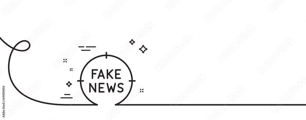 Vetor de Fake news line icon. Continuous one line with curl. Propaganda ...