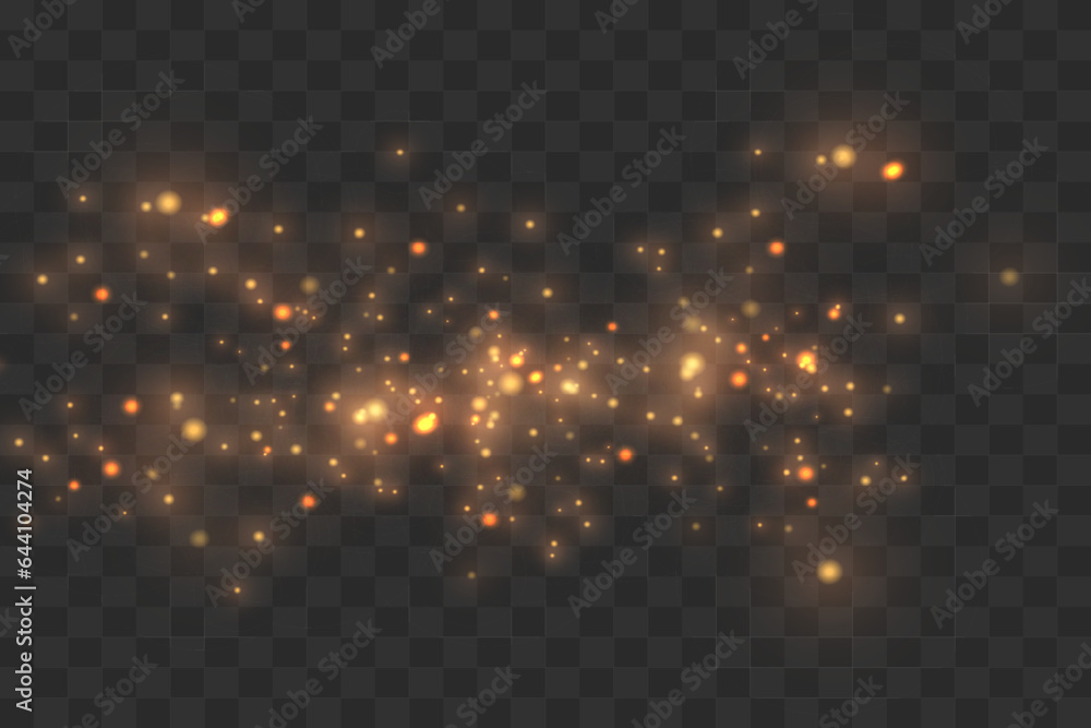 Shining stars on a transparent background, shiny and bright. 