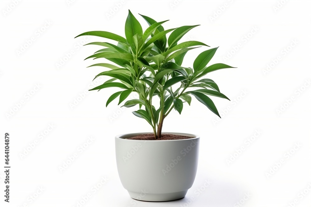 Houseplant, in a pot, on a white background Houseplant, in a pot, on a white background