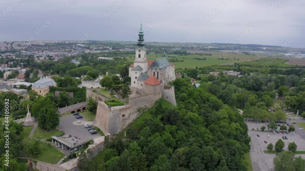 Aerial view of Nitra castle. The core of the castle is St. Emmeram's Cathedral. Slovakia Aerial view of Nitra castle. The core of the castle is St. Emmeram's Cathedral. Slovakia