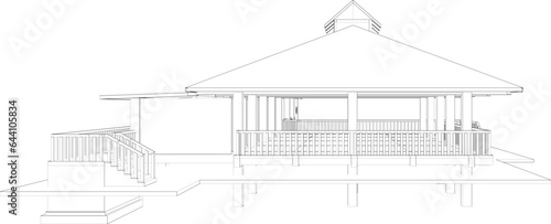 3D illustration of building project