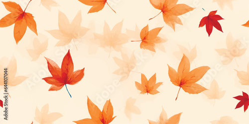 Seamless pattern with acorns and autumn oak leaves in Orange  Beige  Brown and Yellow. Perfect for wallpaper  gift paper  pattern fills  web page background  autumn greeting cards.