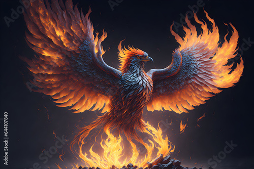 Phoenix Resurgence: Symbolic Moment of Fiery Renewal