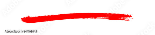 Pinselstreifen mit roter Farbe auf wei  em Hintergrund