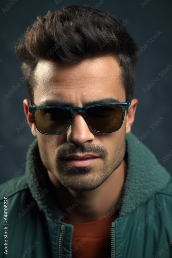 closeup of a trendy male wearing shades closeup of a trendy male wearing shades