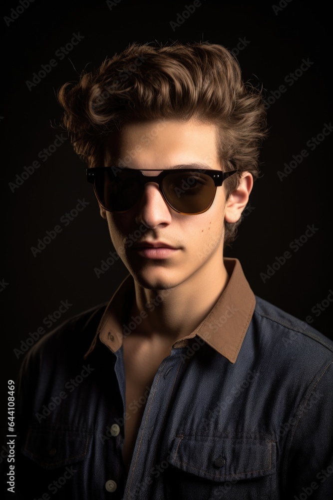 Obraz premium studio shot of a handsome young man wearing sunglasses