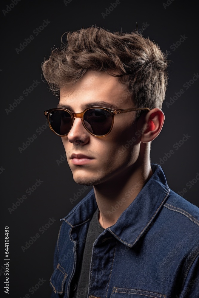 studio shot of a handsome young man wearing sunglasses studio shot of a handsome young man wearing sunglasses